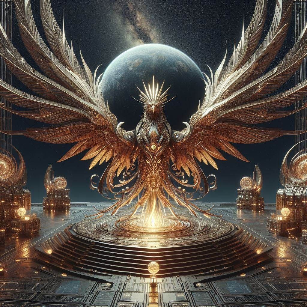 golden statue of phoenix