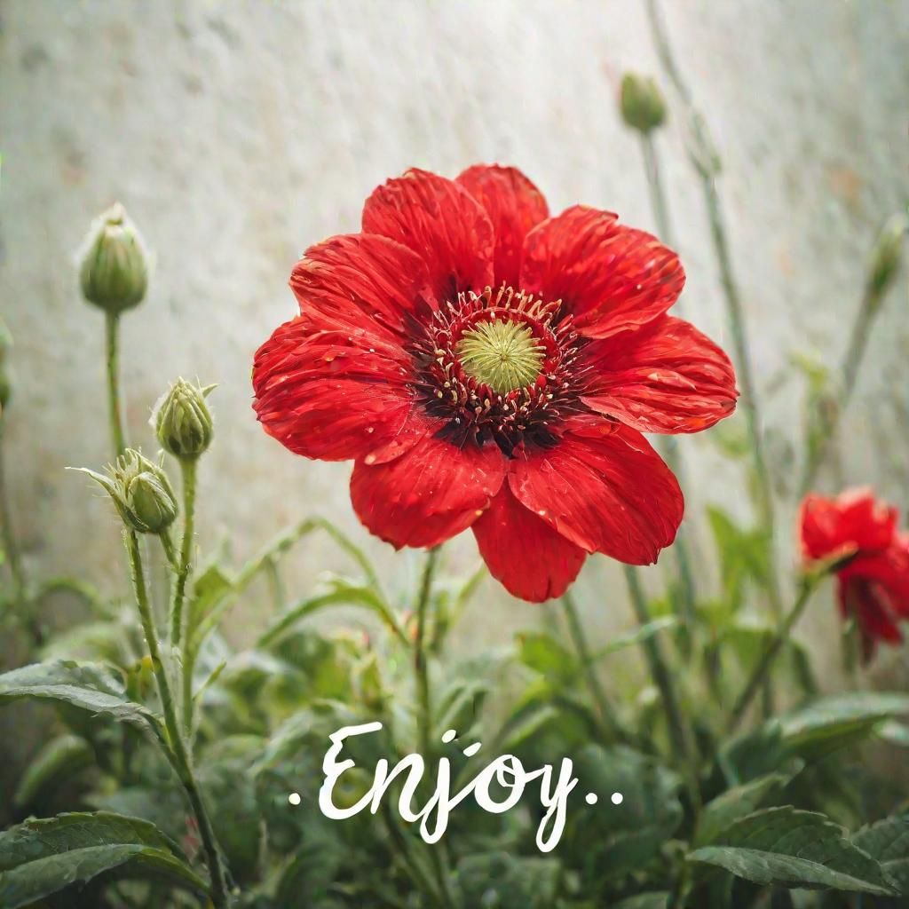 Enjoy with Red Flower