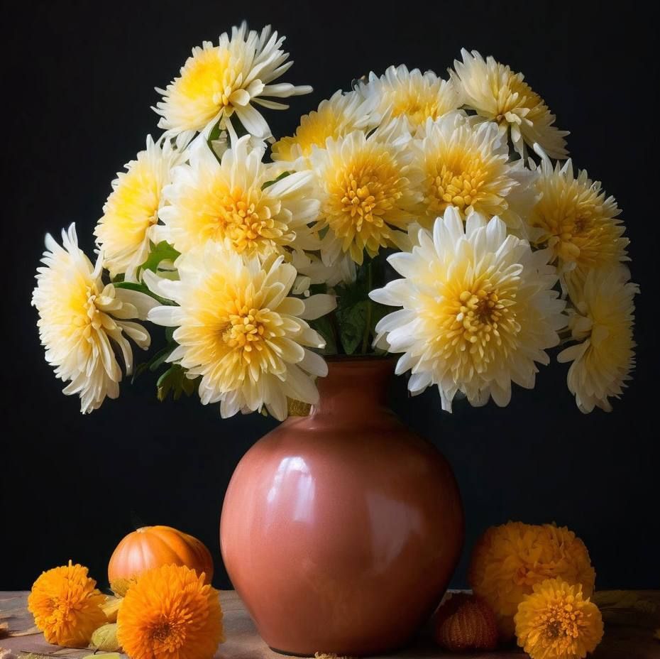 chrysanthemums in a vase