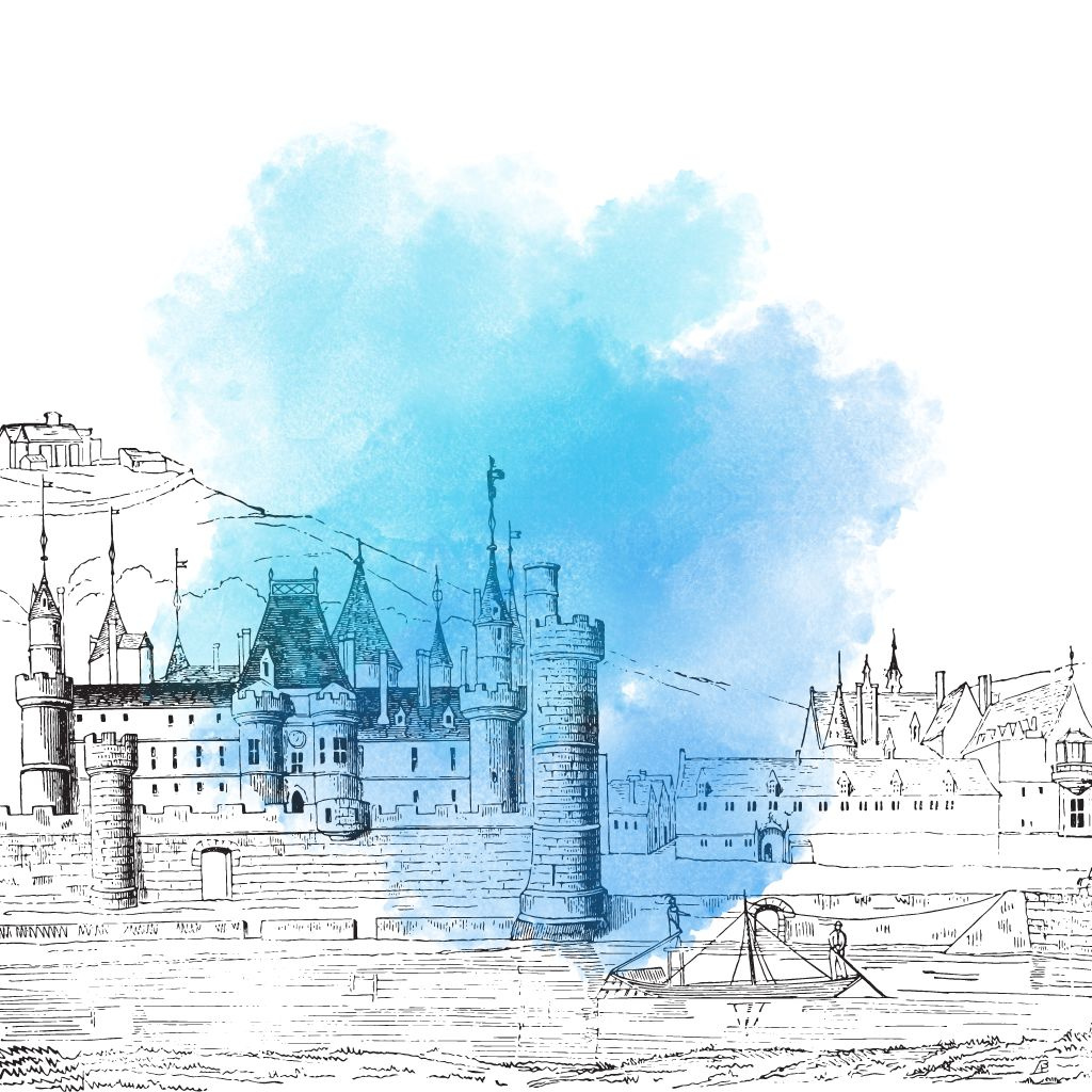 castle in blue