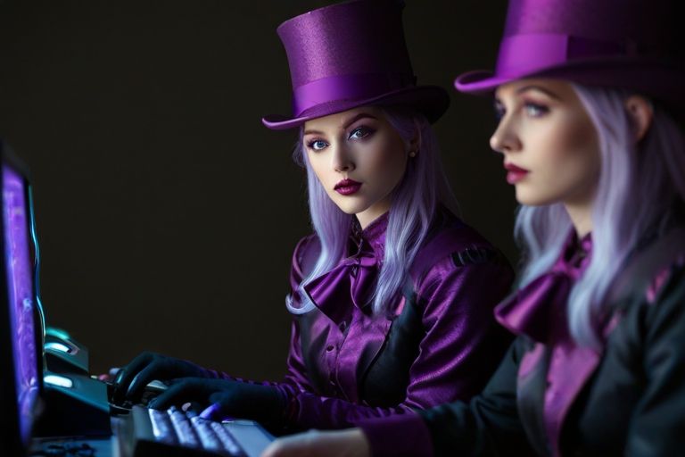 Default_nymphs_in_purple_top_hats_looking_at_a_computer_1