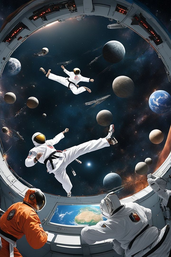 Taekwondo training in space