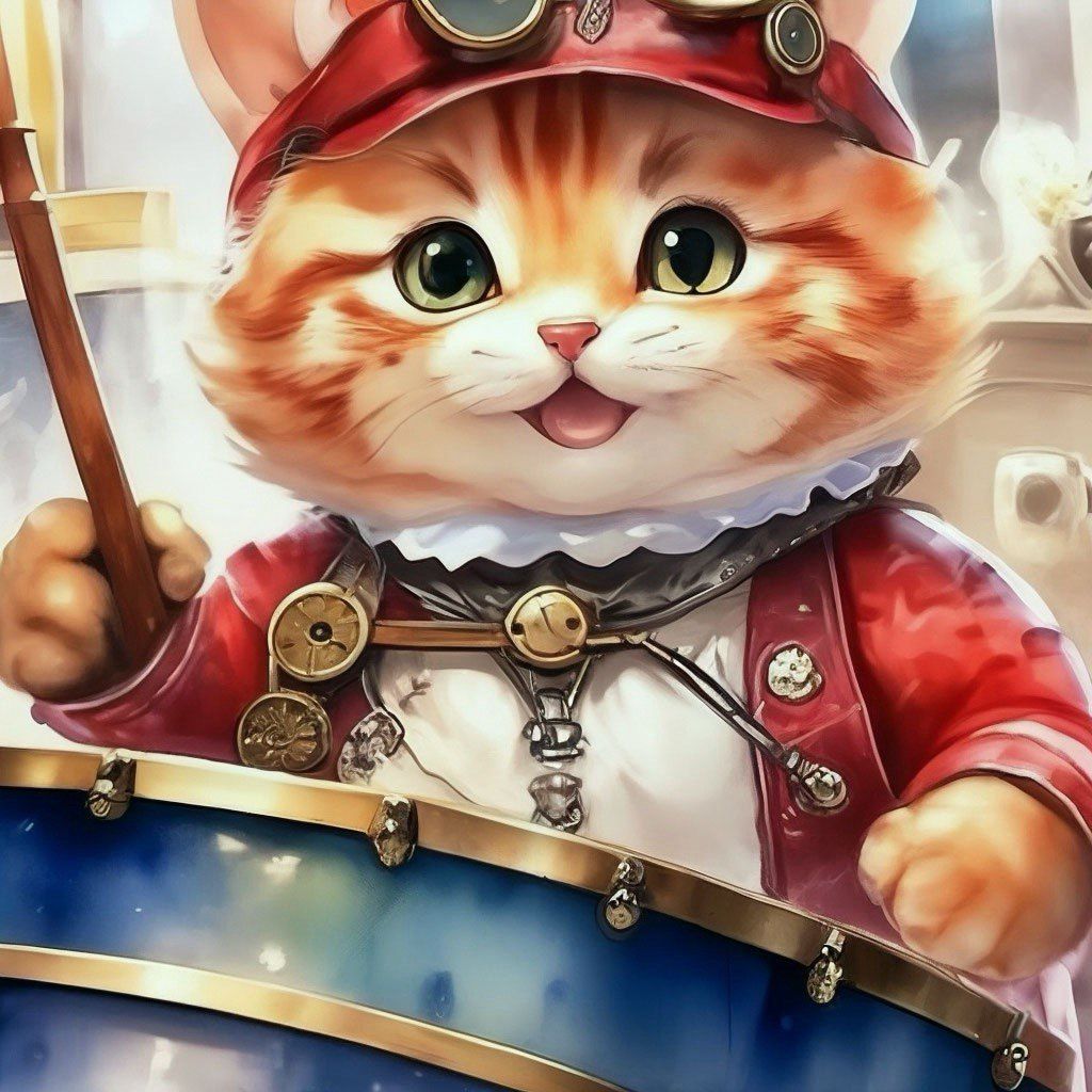 $STRM Cute cat with drum