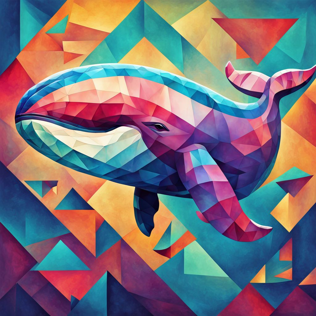 Whale cubism-inspired