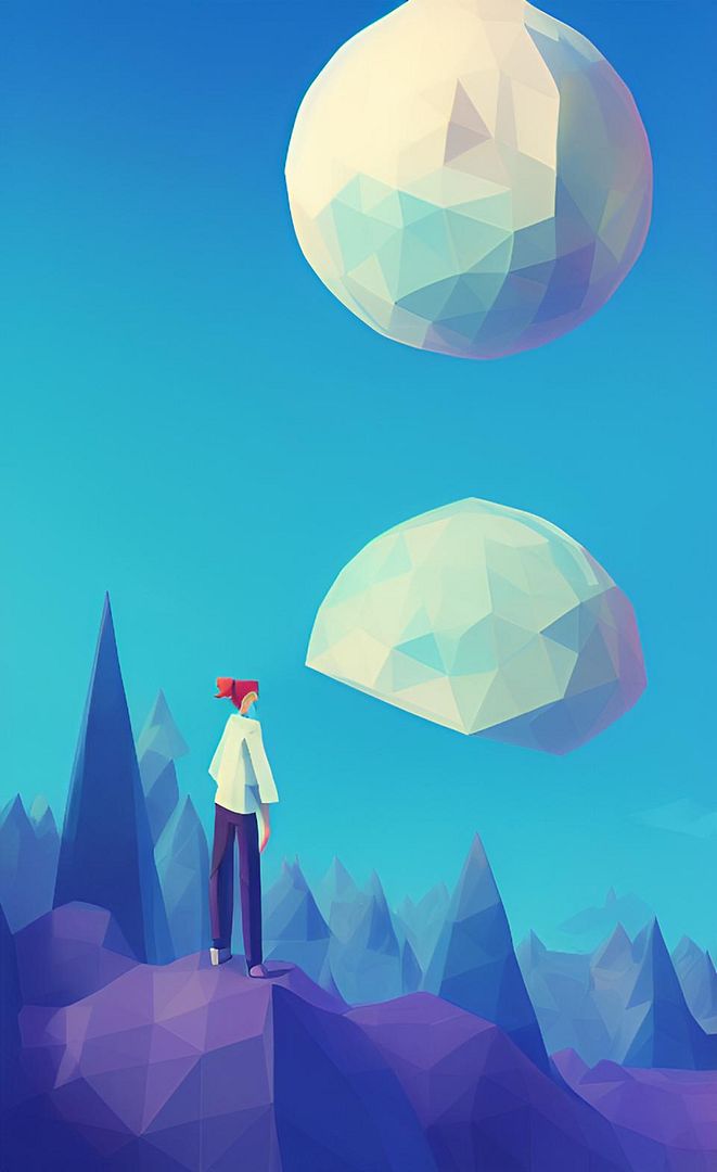 Low-Poly One and half moons