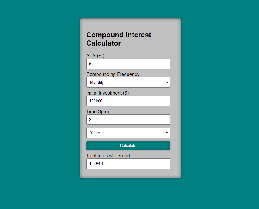 Compound Interest Calculator 98'