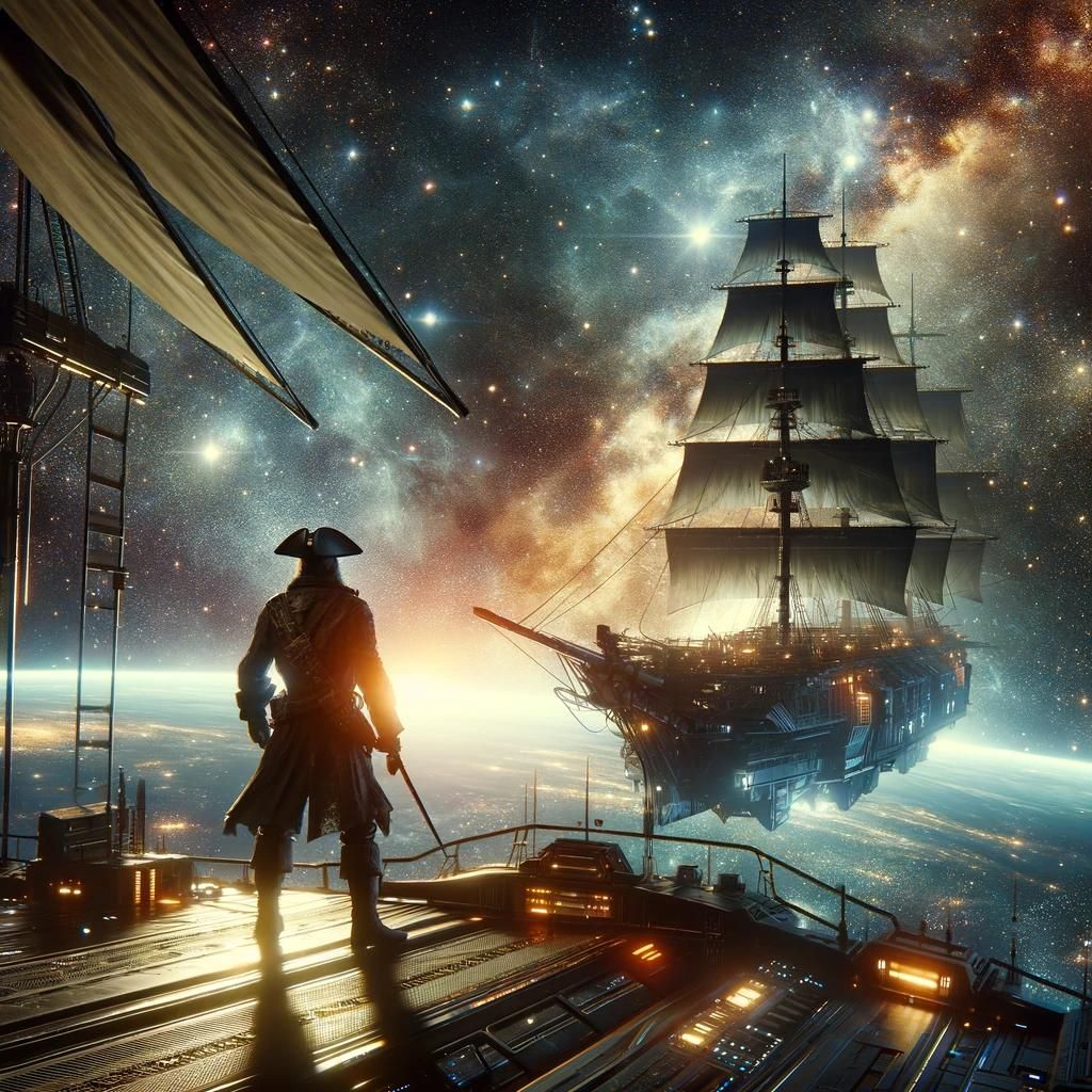 A_space_pirate_stands_at_the_helm_of_his_ship,_fly