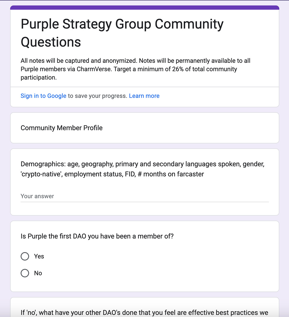 Purple Strategy Group Community Questions