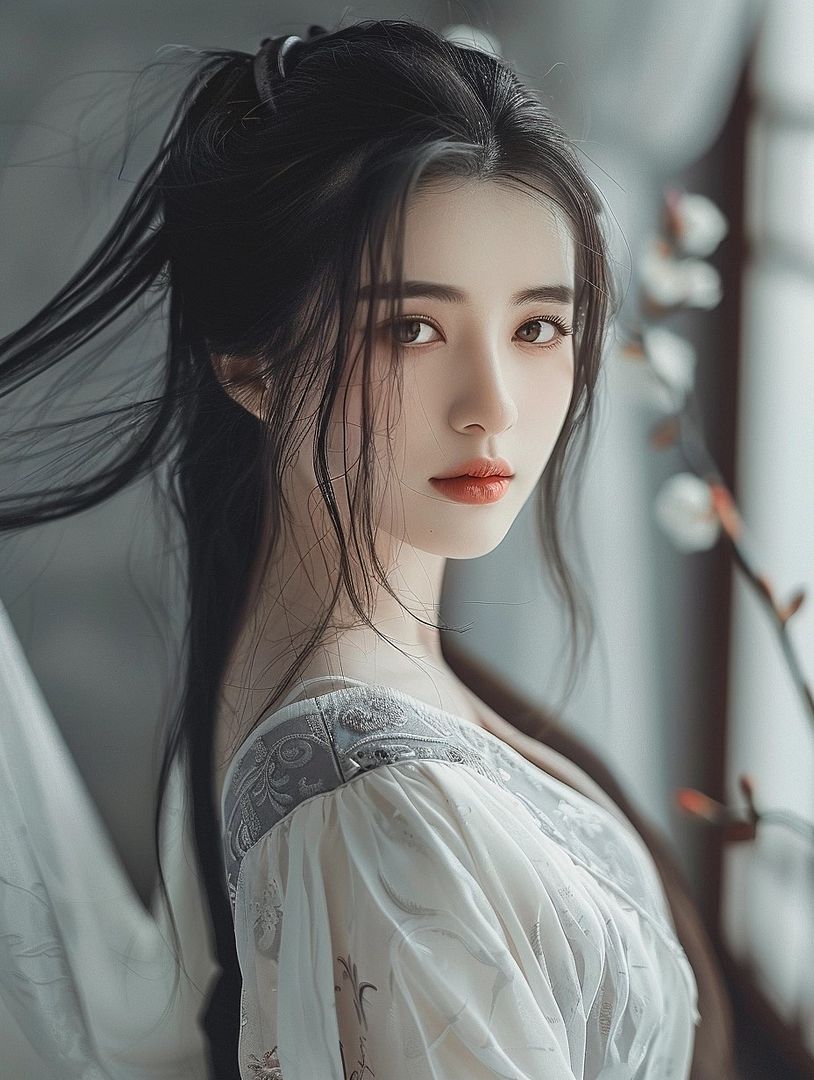 A Chinese beauty wearing Hanfu