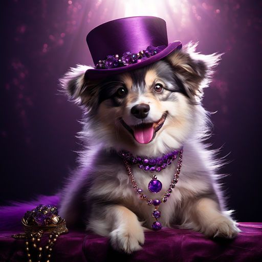 #002. dog with purple