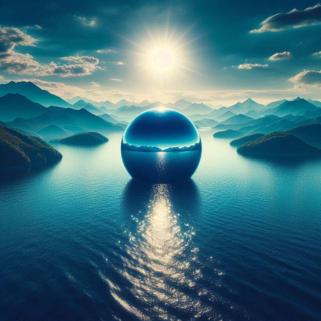 Shining blue ball