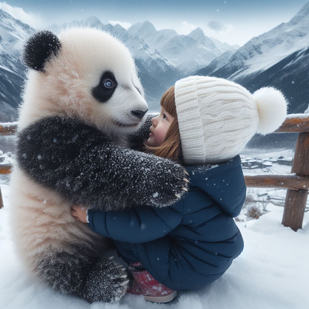 Baby Panda and Pretty Girl