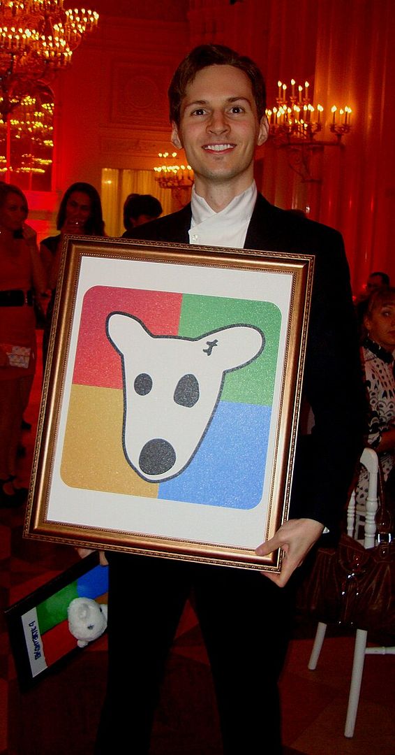 Pavel Durov 26 years with dogs