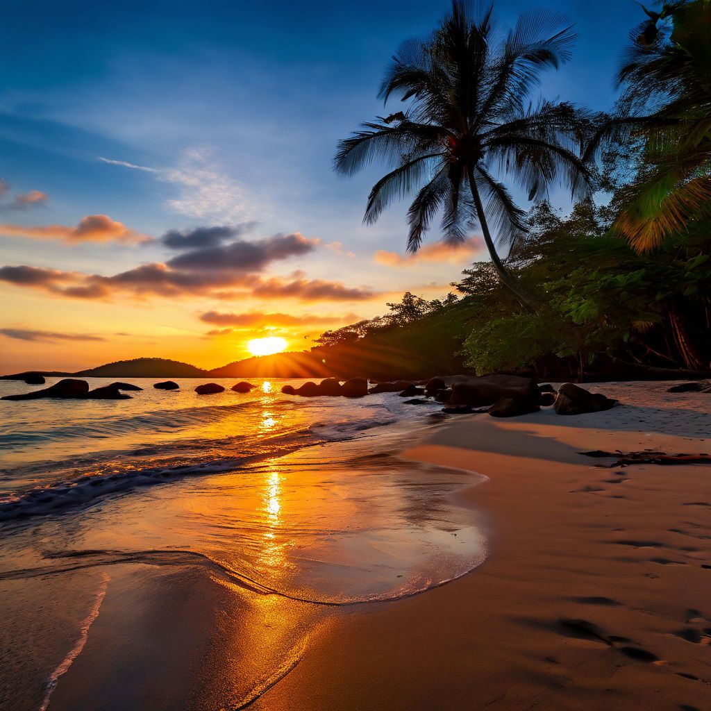 Beautiful Sunrise on the Beach in Koh Samui, Thailand