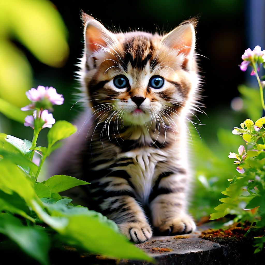 baby-cat-act-charming-in-the-garden