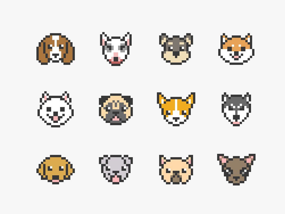 dog pixel style