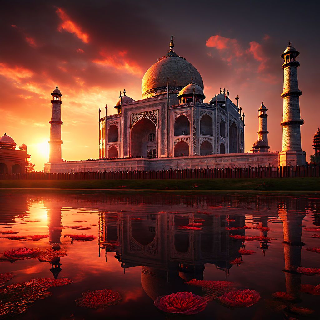 Taj mahal in the sunset