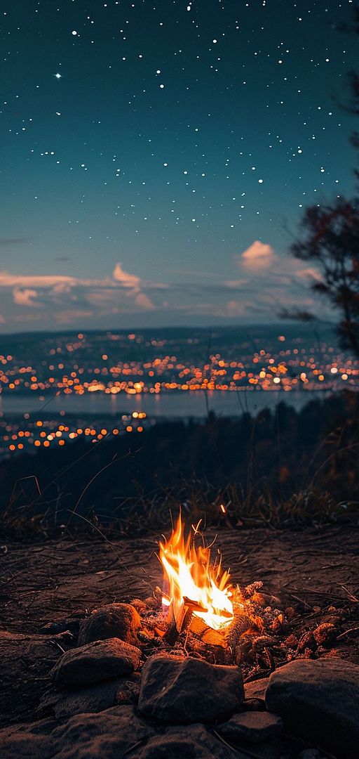 Cold Air, Dark Night,Warm Fire, Bright Stars 🌟 🔥💨🌌