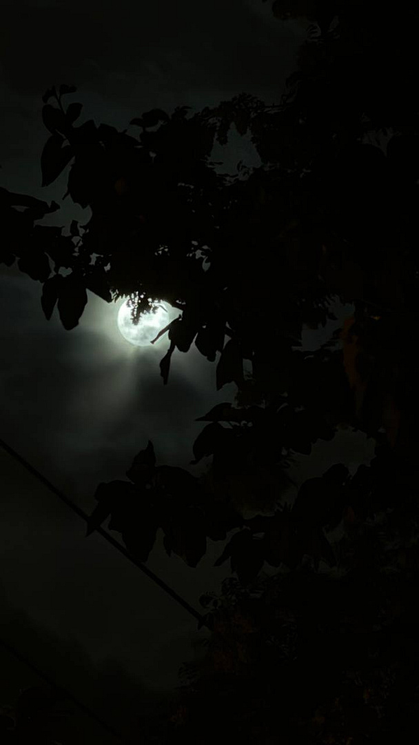 moon behind clouds