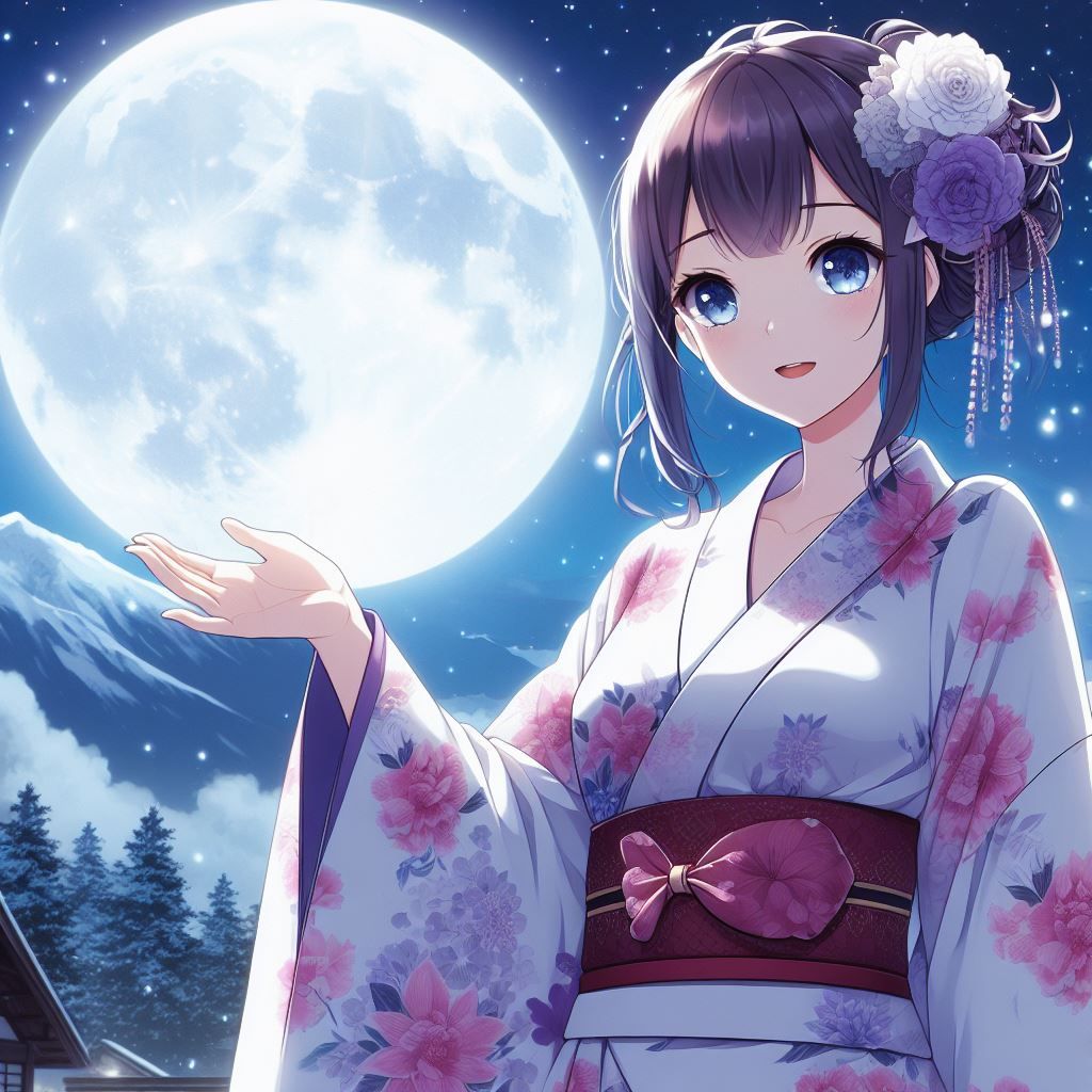 Yukata on a moonlit night