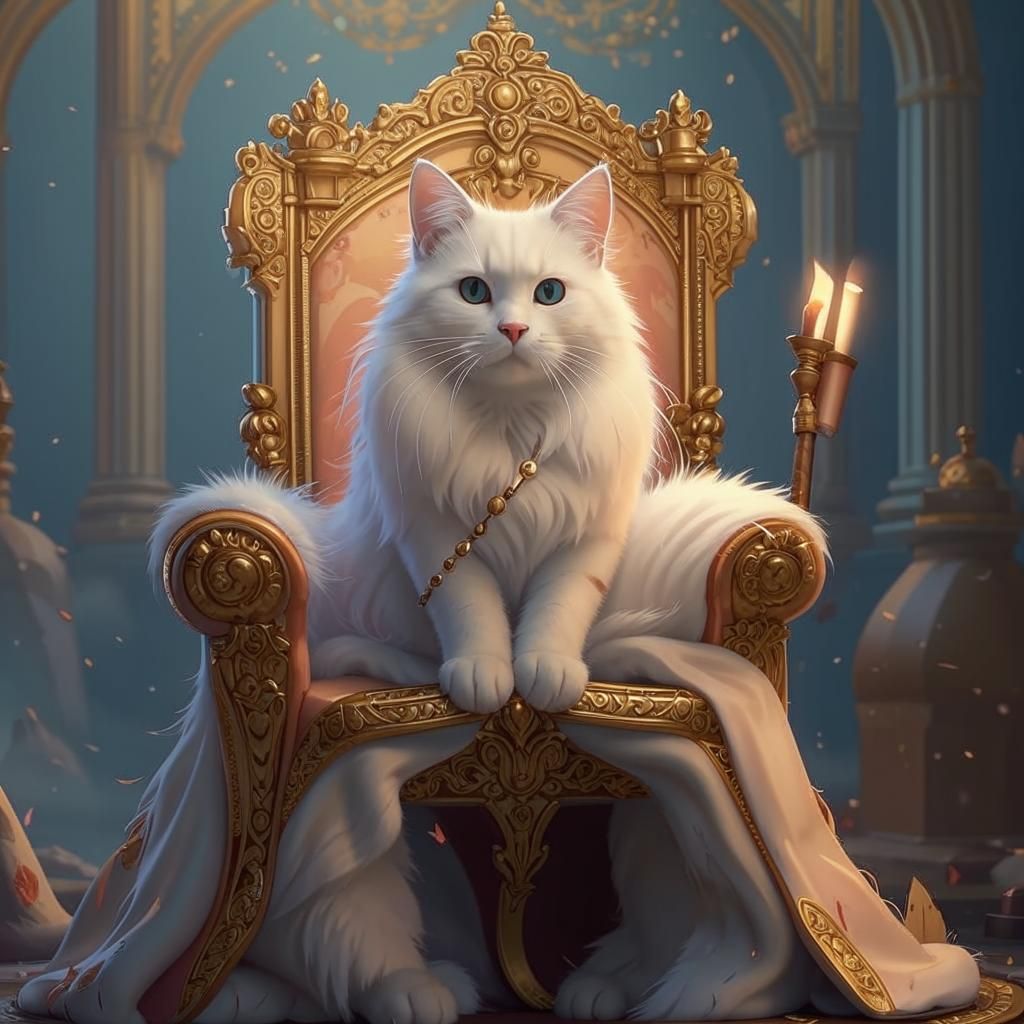 Cat on the throne