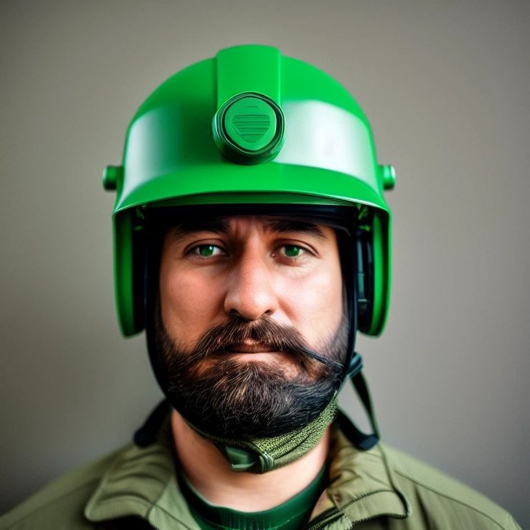 Green alarm helmet