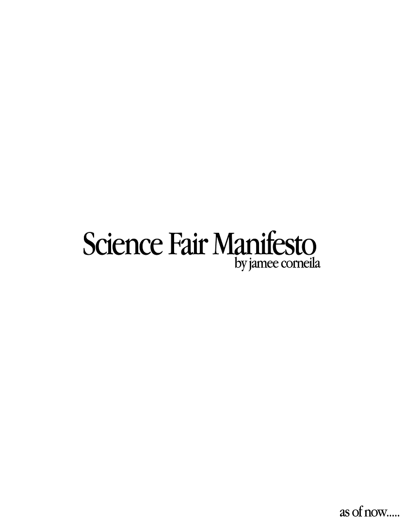 science fair *manifesto