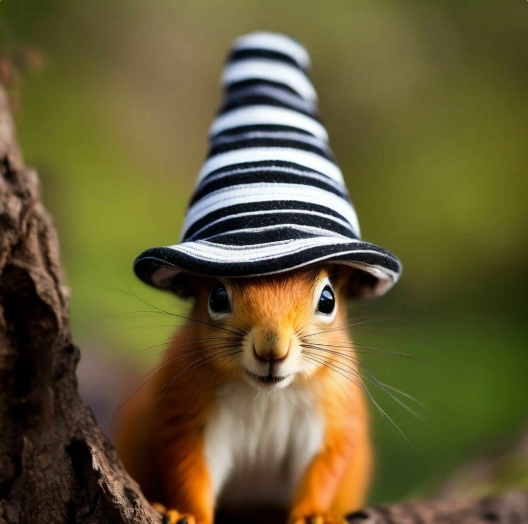 Squirrel in a hat