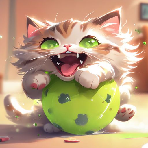 a-cute-cat-having-fun-with-a-green-ball