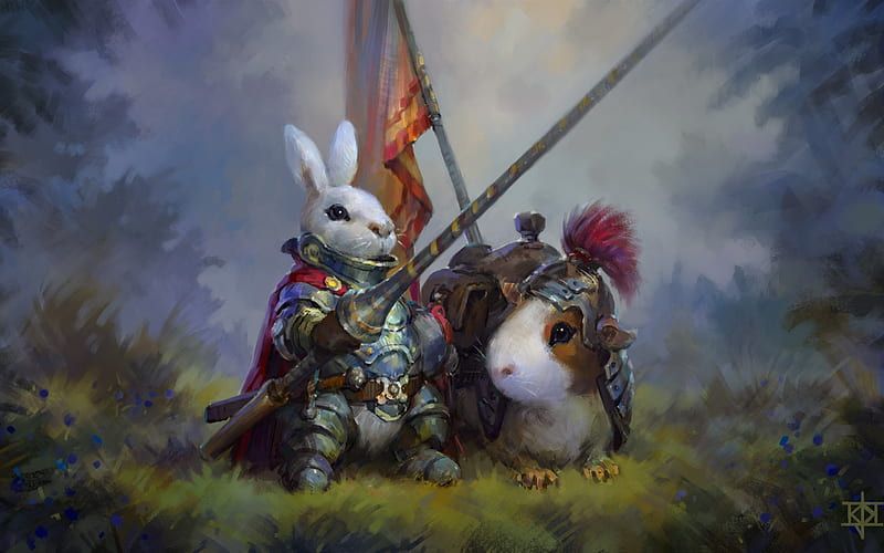 HD-wallpaper-rabbit-knight-lancer-warrior-cute-fantasy-creatures-fantasy