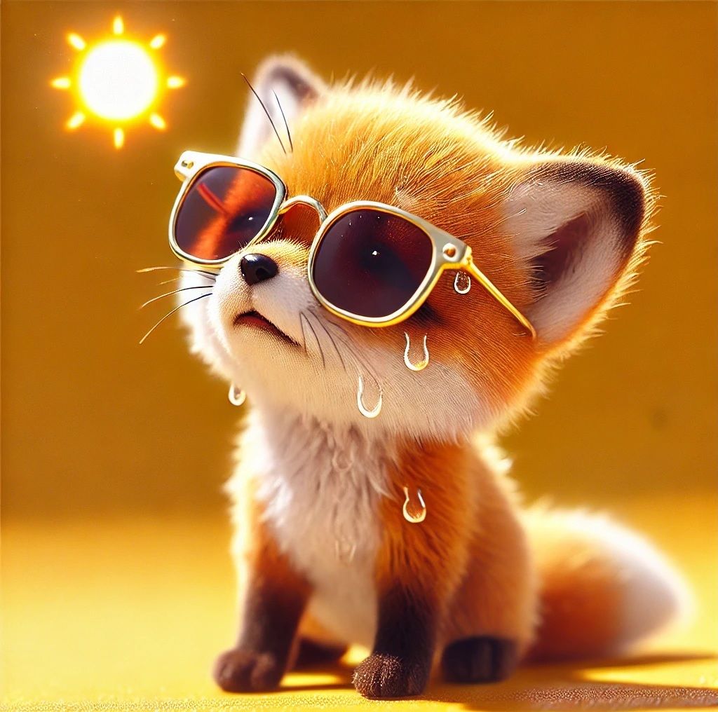 A fox under the strong sunshine!!!