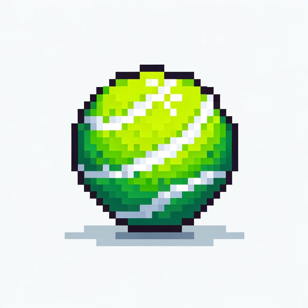 Enjoy with a pixel tennis ball