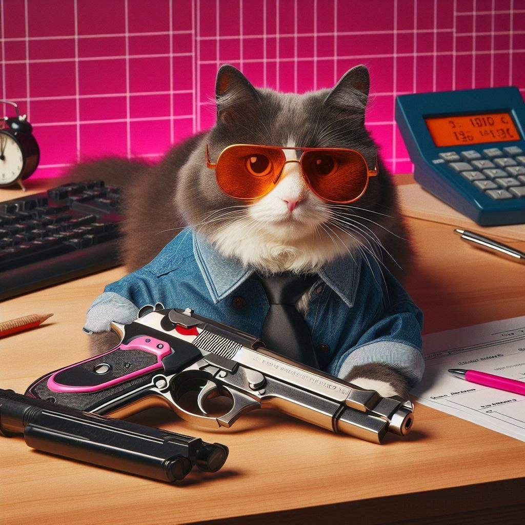 CAT WITH A GUN