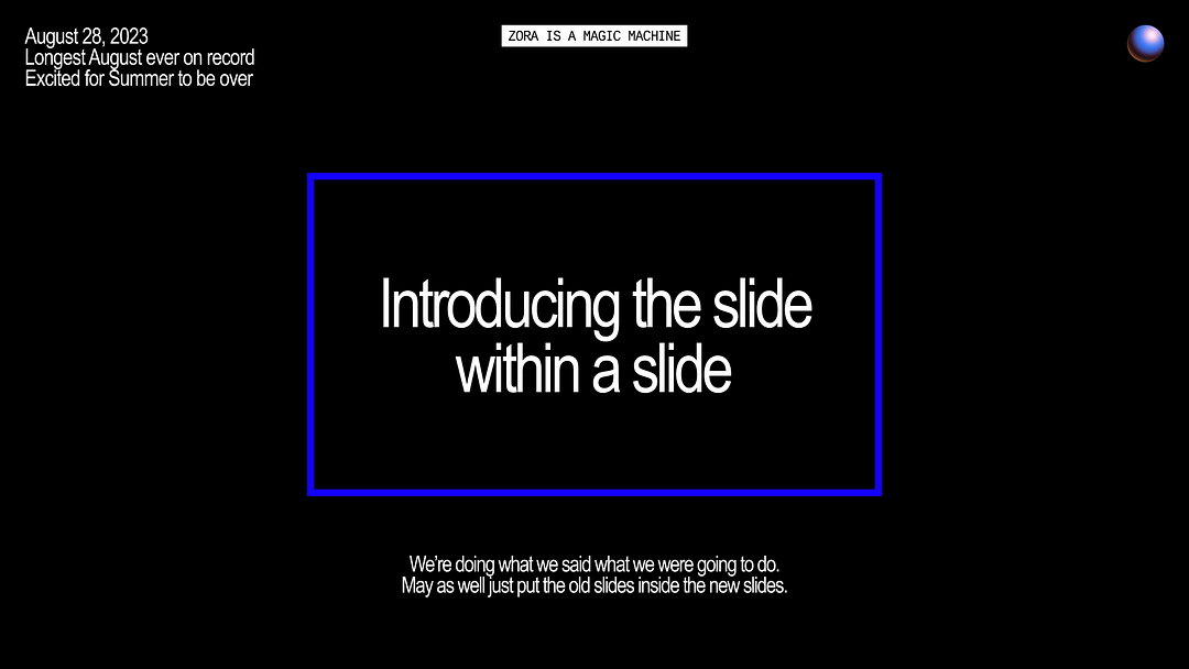 "slide within a slide"