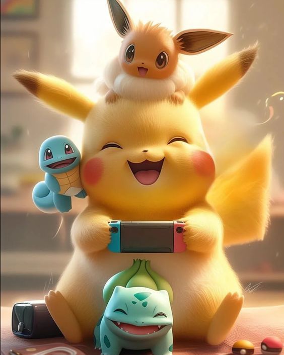 pika with friends