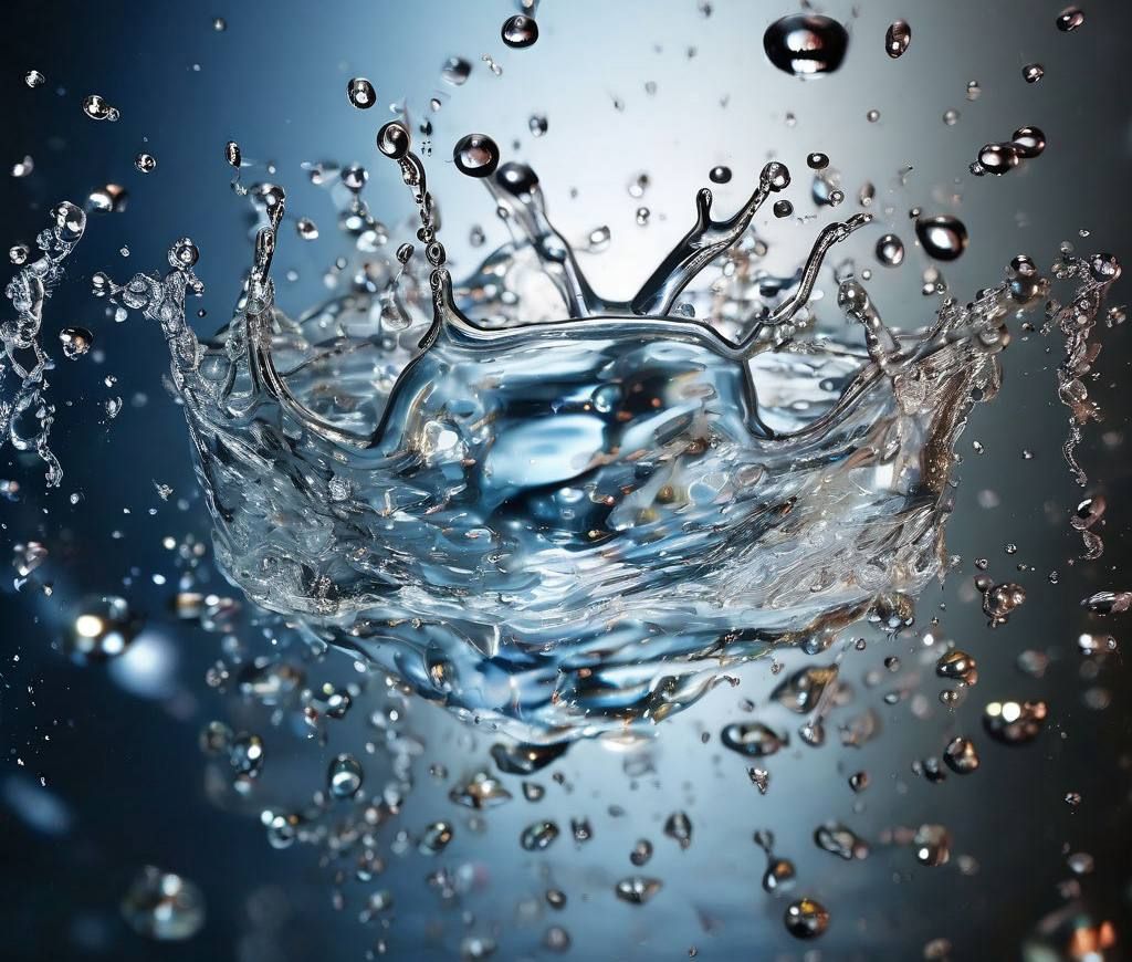 A flying drop of water