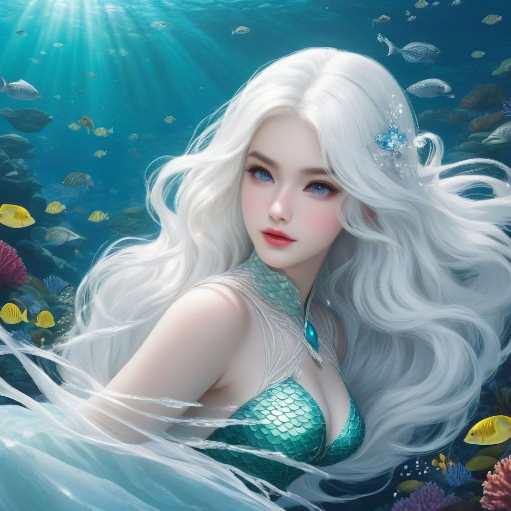 a blue-eyed mermaid