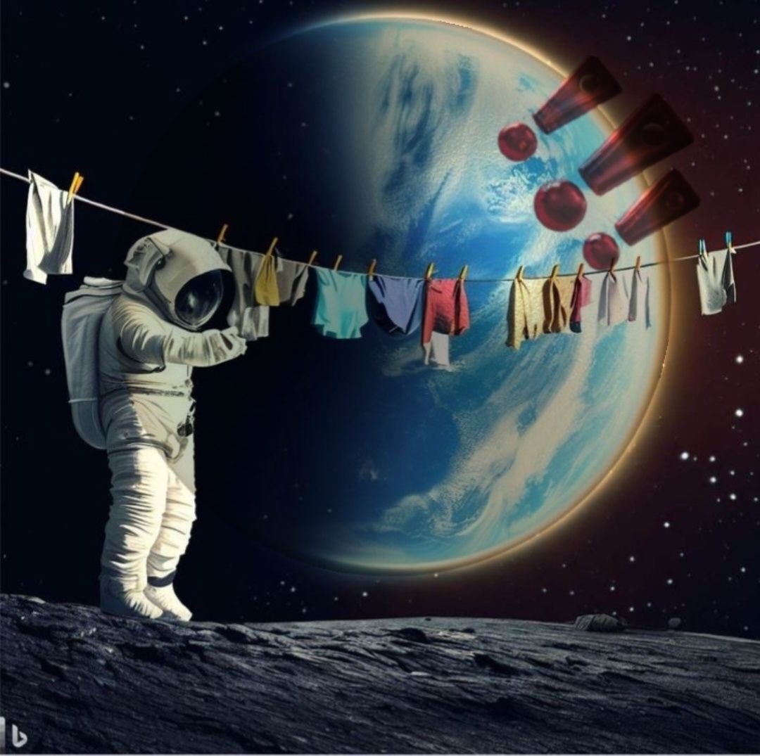 Washing clothes is still necessary in space