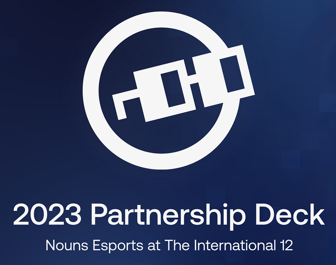 Nouns Esports TI2 Partnership Page