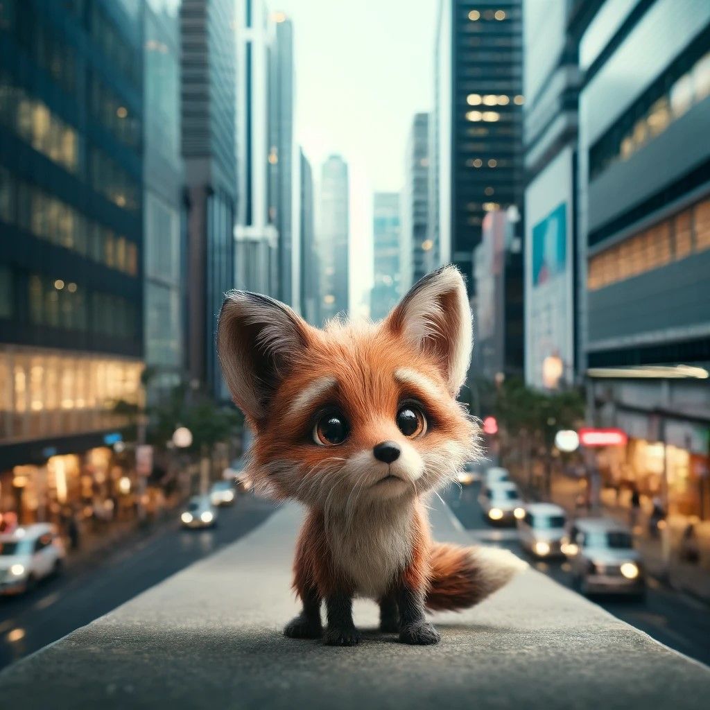 adorable fox lost the way