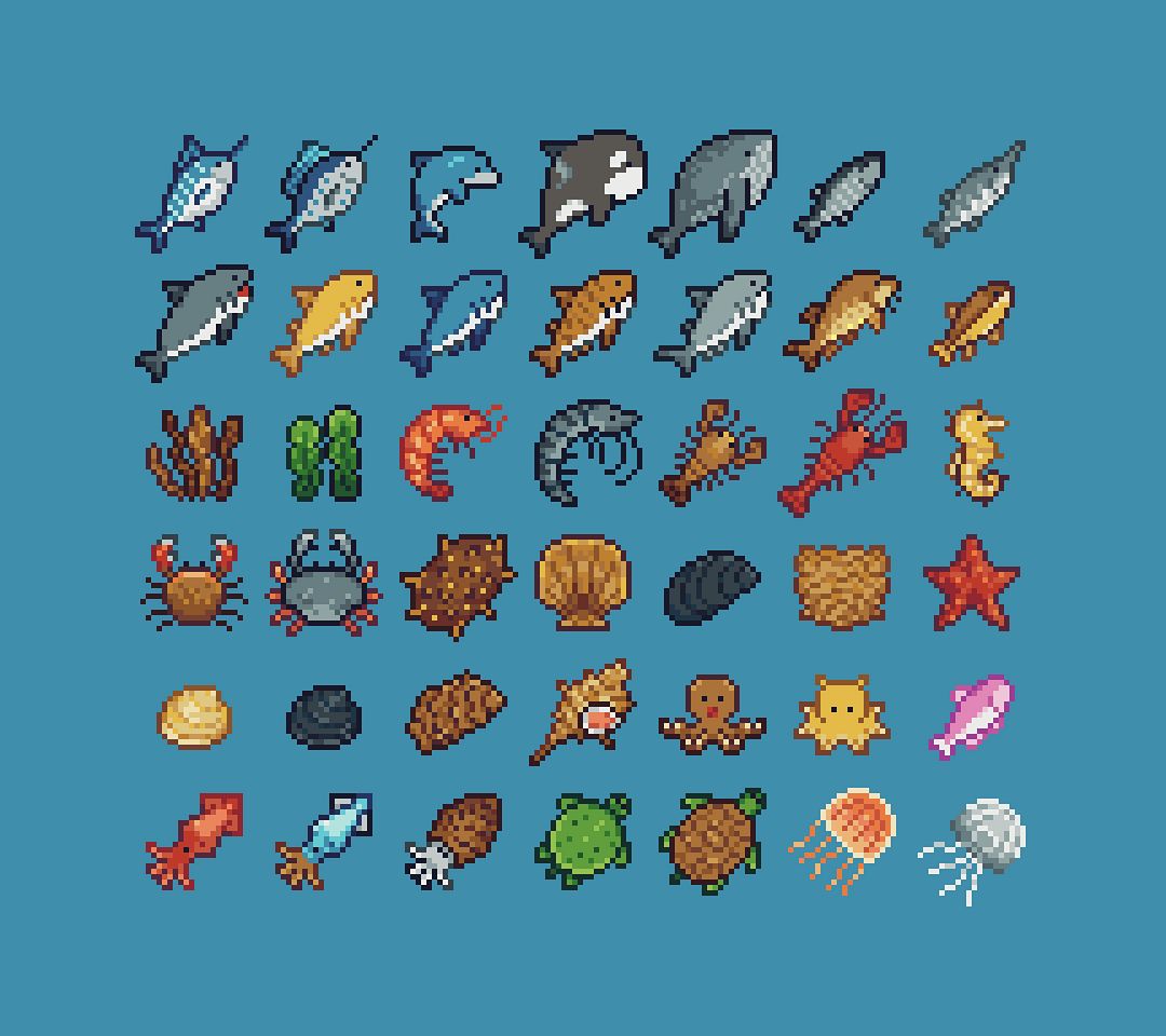 fish pixel art