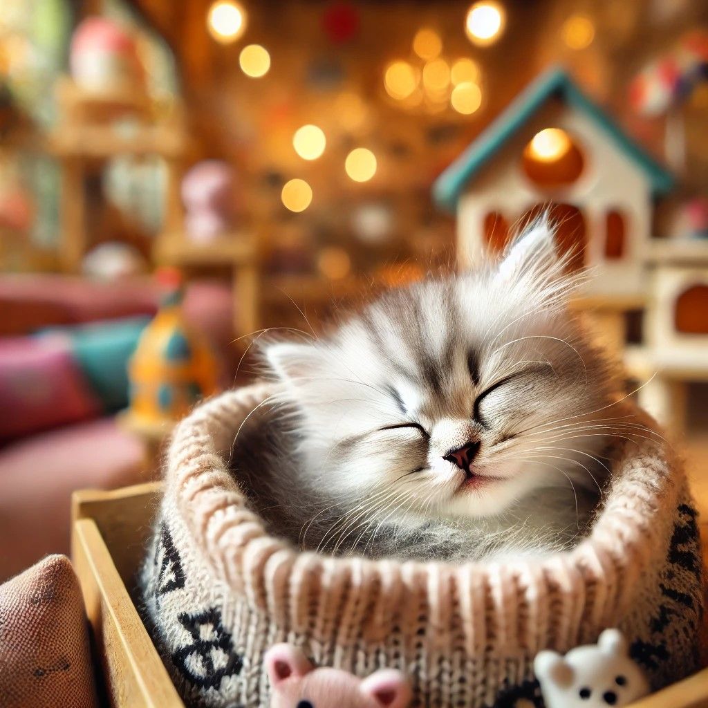 Kitten sleeping soundly