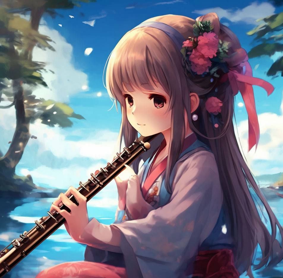 Girl with flute