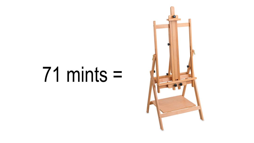 71 mints = studio easel