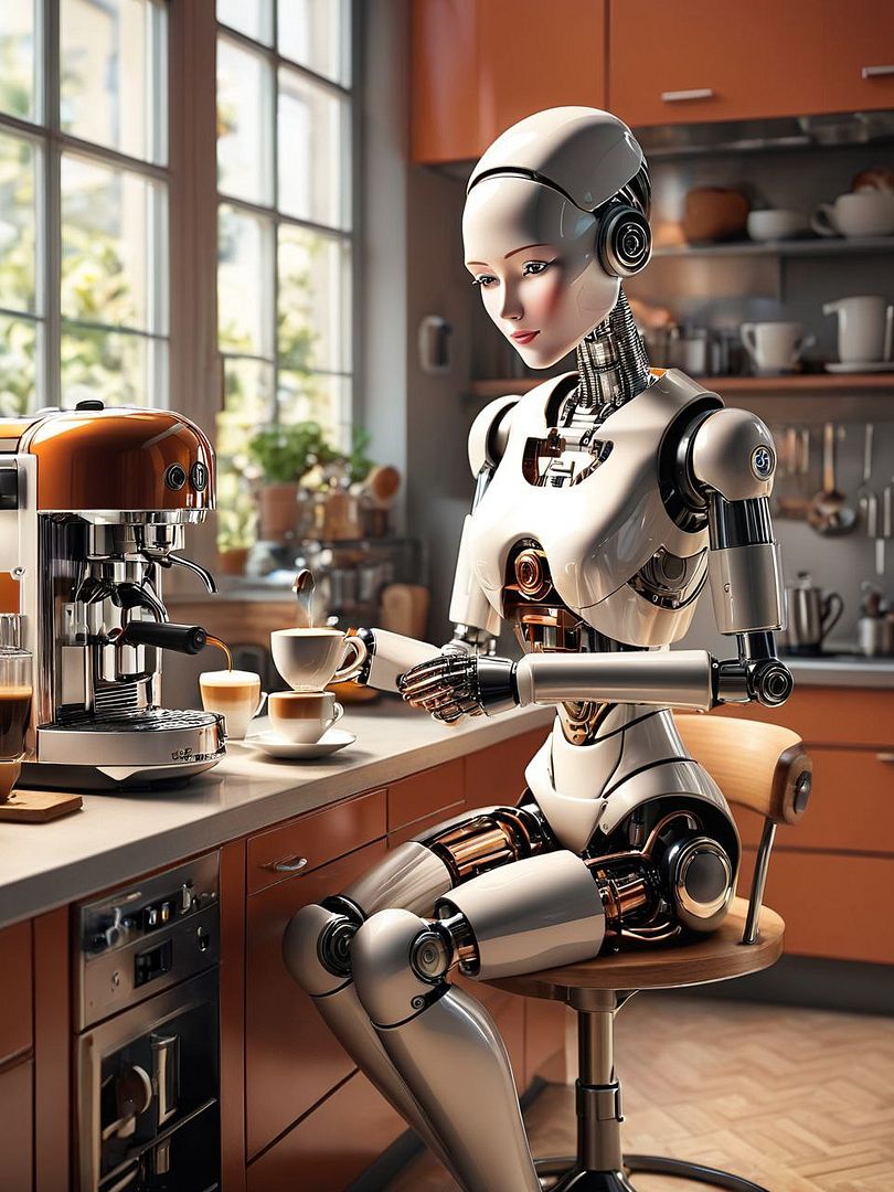 robot in kitchen