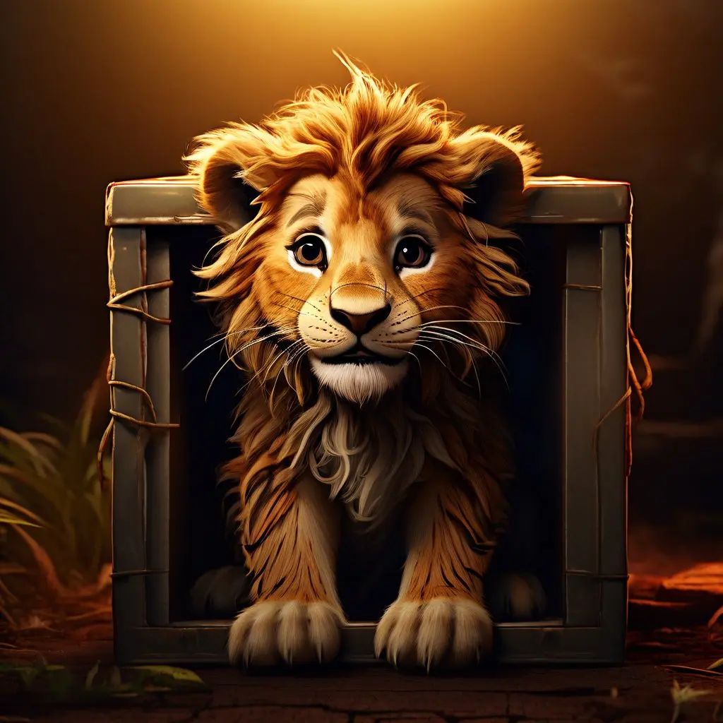 Lion in the box