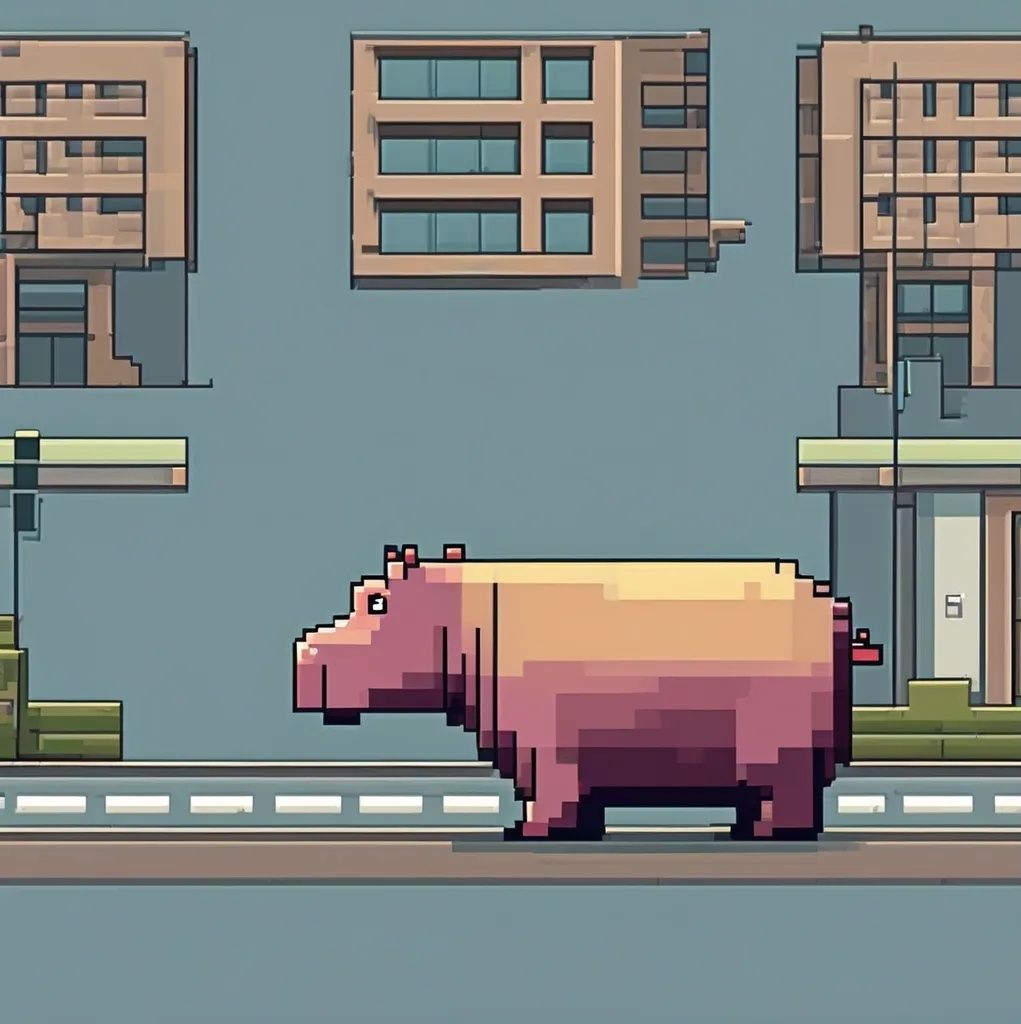 hippo cross the street🦛