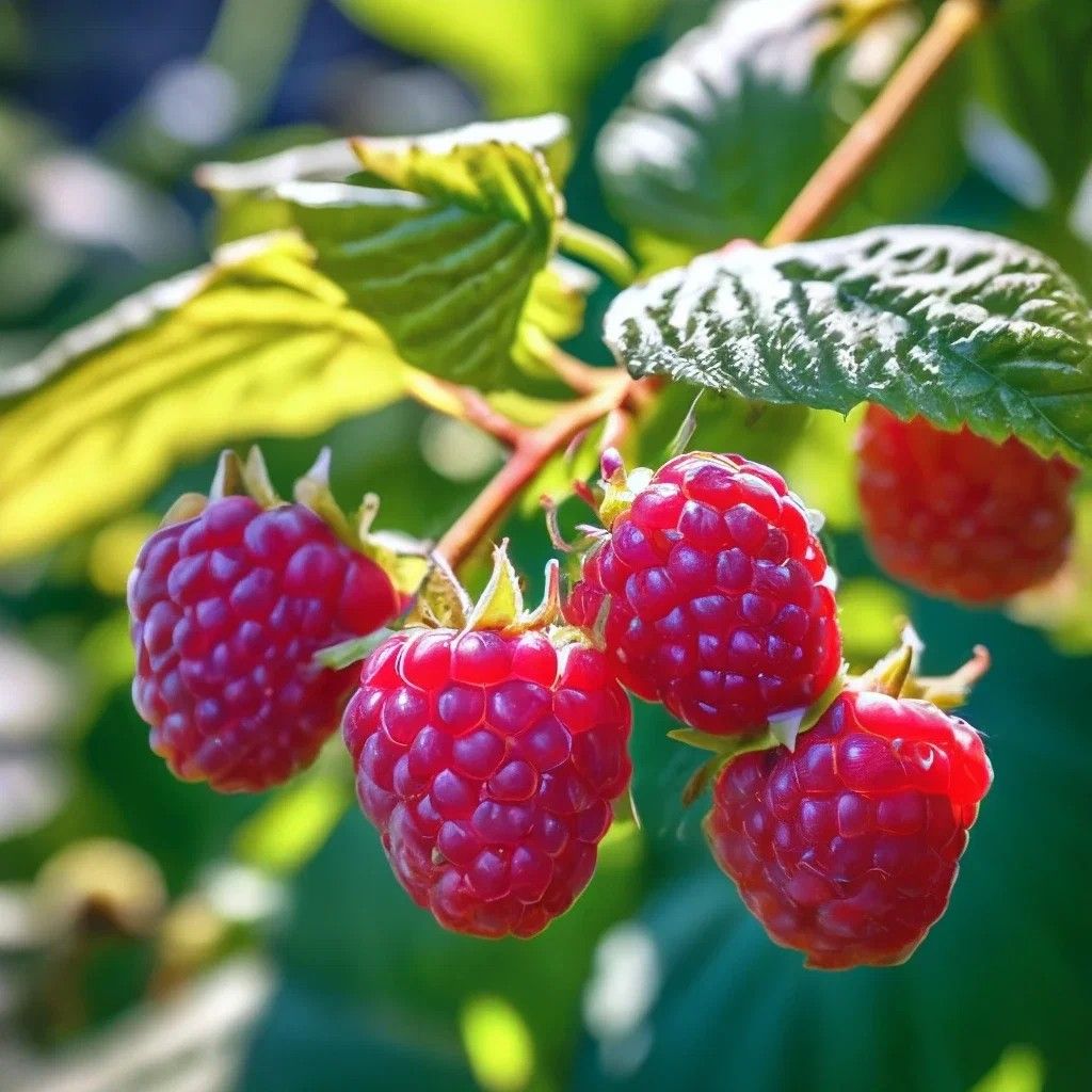 Raspberries in the sun