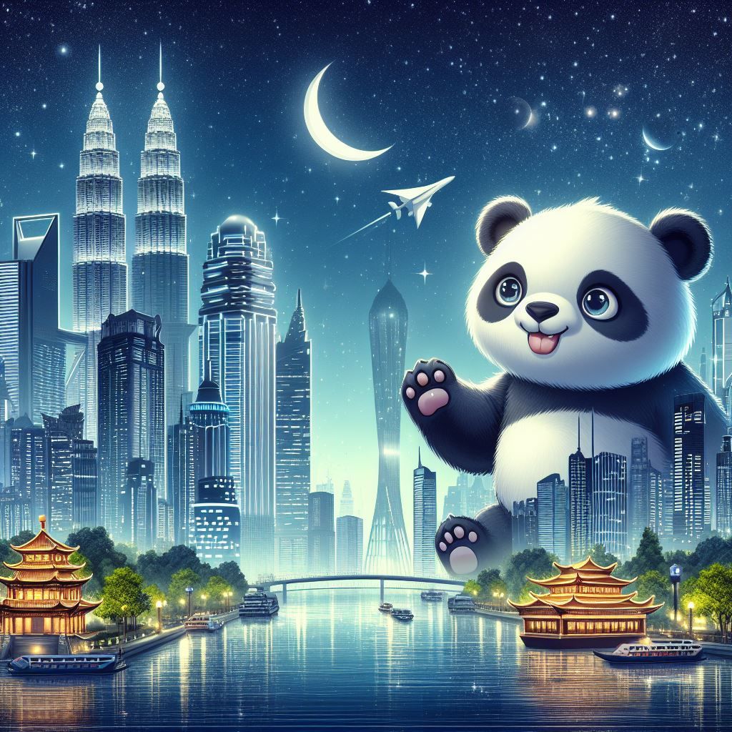 Giant Baby Panda Appears in the City