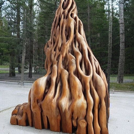 Wood sculpture ai version